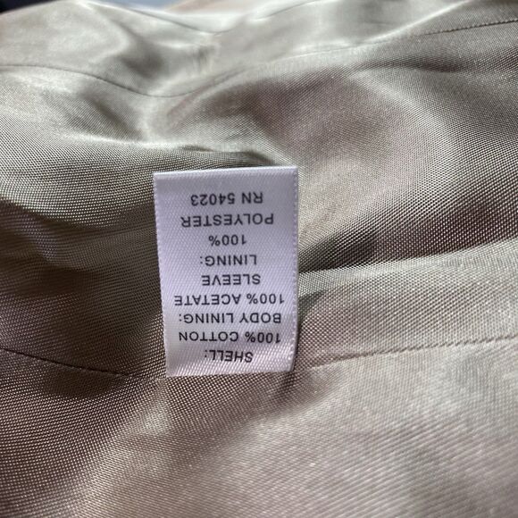 BANANA REPUBLIC Jacket Moto High Collar Asymmetrical Zip Cotton Womens 0 Beige - Picture 10 of 14